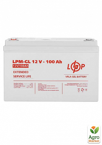 Акумулятор гелевий LPМ-GL12-100Ah для ДБЖ