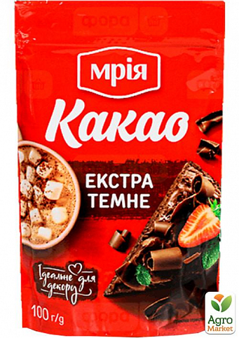 Какао порошок (экстра черный) 22% ТМ "Мрия" 100г упаковка 22 шт - фото 2