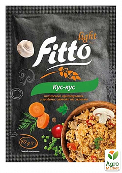 Кус-кус миттєвого приготування з грибами, овочами та зеленню ТМ "Fitto light" 40г1