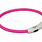 Нашийники 12706 Тріксі Нашийник світиться з USB XS-S 35см / 7мм рожевий (1270670)