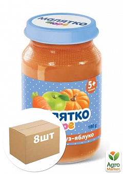 Пюре из моркови, тыквы и яблок (с гомогенизированным сахаром) ТМ "Малятко" 180г упаковка 8 шт2