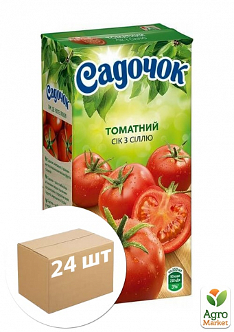 Сок томатный с солью (с трубочкой) ТМ "Садочок" 0,5л упаковка 24шт