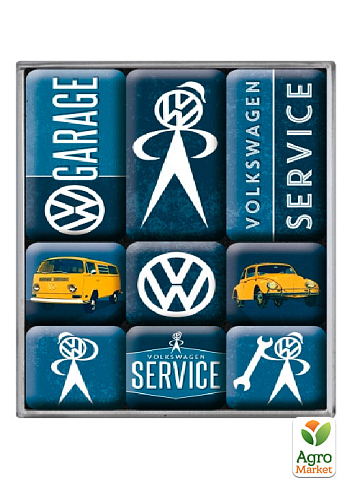 Набор из 9 магнитов "VW Service" Nostalgic Art (83081)