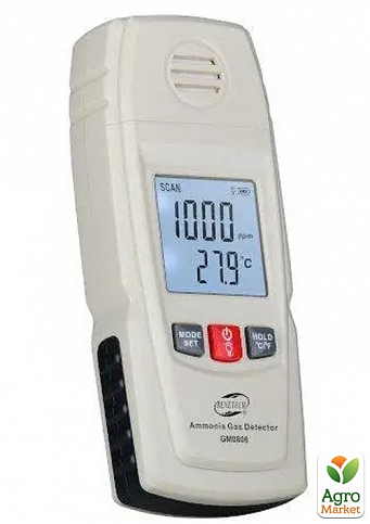 Газоанализатор аммиака NH3+термометр (0-100 ppm, 0-50°C),  BENETECH GM8806 - фото 5