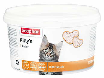 Beaphar Kitty's Junior Вітамінізовані ласощі для кішок 1000 табл. 350 г (1259680)