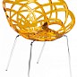 Крісло Papatya Flora-ML прозоро-жовте сидіння, ніжки хром (2962)