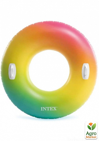 Надувной круг "Радужное омбре" с ручками ТМ "Intex" (58202)
