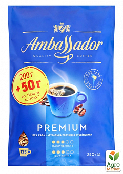 Кофе растворимый Premium ТМ "Ambassador" 200+50г2