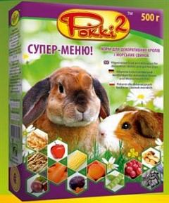 Корм сухий Роккі-2 Супер-меню кролик, морська свинка 500 г (3007040)1