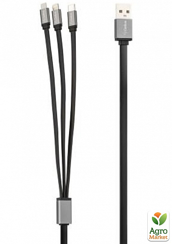 Кабель USB Gelius Pro Squid GP-UC102 3in1 MicroUSB/Lightning/Type-C Black - фото 3