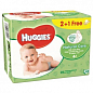 Huggies дитячі вологі серветки для немовлят Natural Care Triplo (2+1) 3*56 шт