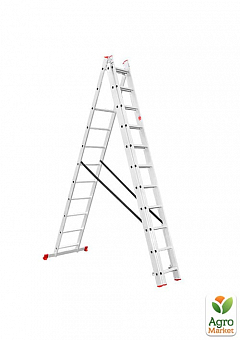 Сходи алюмінієві 3-х секційні універсальні розкладні 3x11 ступ. 6.7м INTERTOOL LT-03112