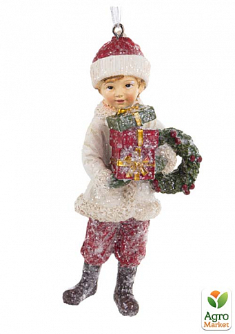 Фігурка Декоративна "Хлопчик З Подарунком" На Ялинку 10,5 см (192-206)