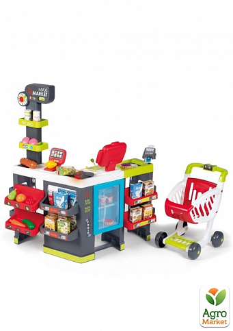 Интерактивный супермаркет "Макси" с тележкой, звуковой и световой эффекты, 83 х 59 х 89 см, 3+ Smoby Toys
