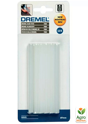 Універсальні високотемпературні клейові стрижні Dremel (7х100 мм, 12 шт.) (2615GG01JA)
