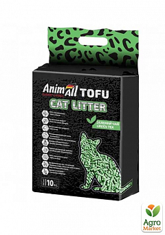 Соевый наполнитель Tofu Green Tea для кошек (с ароматом зеленого чая) 10 литров (4,66 кг) ТМ "AnimAll"2