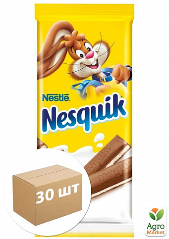 Шоколад молочный Nesquik с молочной начинкой ТМ "Nestle" 100г упаковка 30 шт