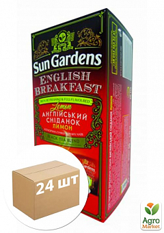 Чай Английский завтрак (лимон) конверт ТМ "Sun Gardens" 25 пакетиков по 2г упаковка 24шт1