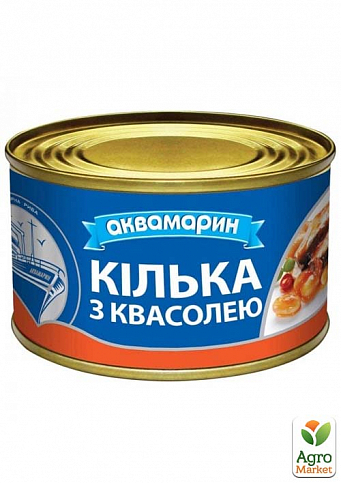 Килька в томатном соусе (с фасолью) ТМ "Аквамарин" 230г