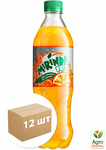 Вода газированная без сахара Orange Zero ТМ "Mirinda" 0.5л упаковка 12шт