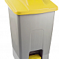 Бак для мусора с педалью Planet 100 л серо-желтый (6823)