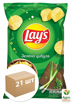 Картофельные чипсы (Зеленый лук) ТМ "Lay`s" 140г упаковка 21шт1