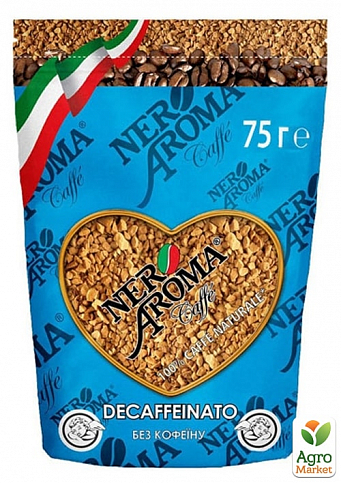 Кофе растворимый (Decaffeinato) маленькая пачка ТМ "Nero Aroma" 75г упаковка 12шт - фото 2