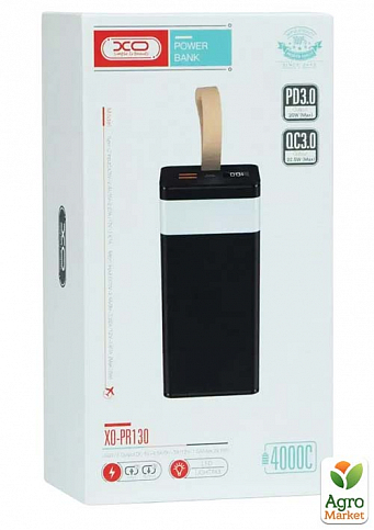 Дополнительная батарея XO PR130 40000 mAh (PD 20W+USB QC22.5W) Black - фото 2