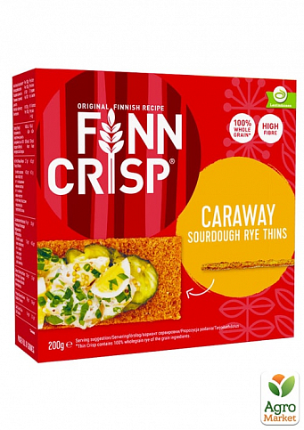 Сухарики житні Garaway (з тмином) ТМ "Finn Crisp" 200г упаковка 9шт - фото 2