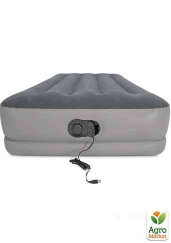 Надувне ліжко з вбудованим електронасосом від USB, двоспальне ТМ "Intex" (64114) - фото 3