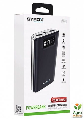 Портативна мобільна батарея Power bank SYROX PB107 20000mAh - фото 2