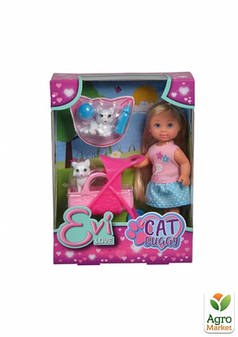 Ляльковий набір Еві "Коляска для улюбленців" з кошенятами та аксесуарами, 3+ Simba Toys