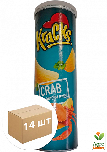 Чипсы картофельные с Крабом ТМ "Kracks" 160г упаковка 14 шт