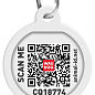 Адресник для собак и кошек металлический WAUDOG Smart ID с QR паспортом, рисунок "Калина", круг, Д 30 мм (230-0228) цена