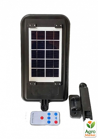 Вуличний ліхтар із сонячною панеллю Solar Induction Wall Lamp HS-8013(LED)B з датчиком руху та пультом Чорний - фото 2