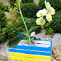 Ящик декоративний дерев'яний для зберігання та квітів "Патріотичний" буд. 44см, ш. 17см, ст. 17см. (синьо-жовтий)