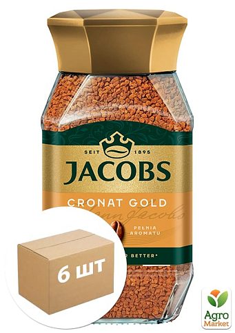 Кофе Cronat gold стеклянная банка ТМ "Якобс" 100г упаковка 6 шт