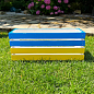 Ящик декоративный деревянный для хранения и цветов "Патриотичный" д. 44см, ш. 17см, в. 17см. (сине-желтый)