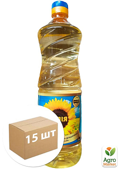 Масло подсолнечное (рафинированное) ТМ "Аойл" 1л упаковка 15 шт1