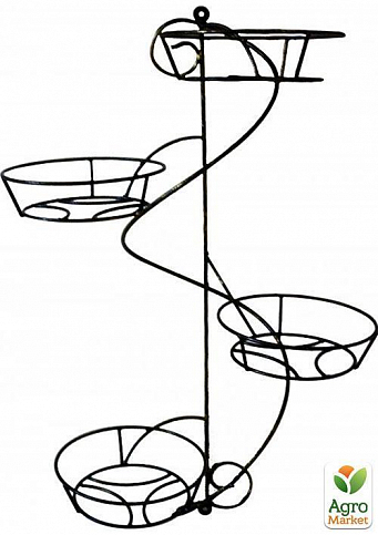 Підставка підвісна настінна полиця спіраль на 4 вазона