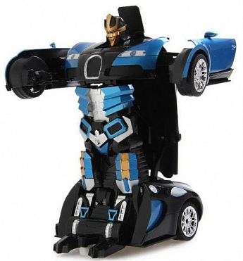 Машинка трансформер Bugatti Robot Car Size 112 Синя SKL11-276018