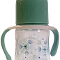 Пляшка пластикова з широким горлечком зелена "Декор" Baby-Nova, 150мл