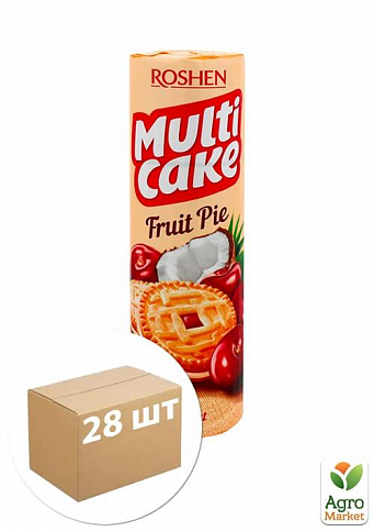 Печиво-сендвіч (вишня-кокос) ККФ ТМ "Multicake" 195г упаковка 28шт
