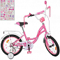 Велосипед дитячий PROF1 16д.  Butterfly,SKD45, ліхтар,дзвінок,дзеркало,дод.кол., рожевий