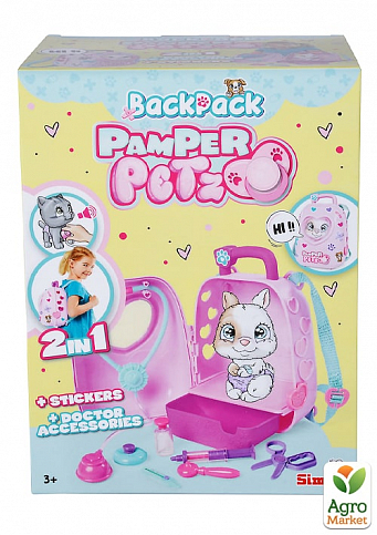 Рюкзак "Пампер Петс" для питомца, с ветеринарным набором и наклейками, 3+ Simba Toys - фото 3