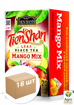 Чай чорний (Манго мікс) пачка ТМ "Тянь-Шань" 20 пірамідок упаковка 18шт12