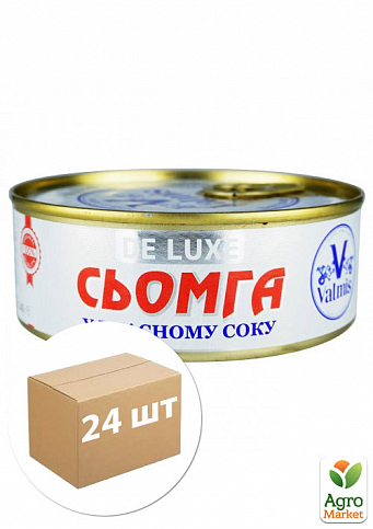 Сьомга в собственном соку DE LUXE TM"VALMIS" 240г упаковка 24 шт