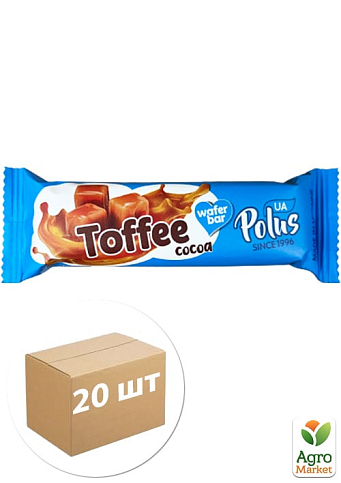 Вафельный батончик со вкусом какао TM "Polus" 30 г упаковка 20 шт