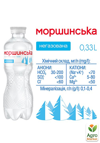 Минеральная вода Моршинская негазированная 0,33л (упаковка 12 шт) - фото 2