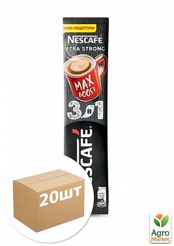 Кофе 3 в 1 Экстра стронг ТМ "Nescafe" 13г (стик) упаковка 20шт